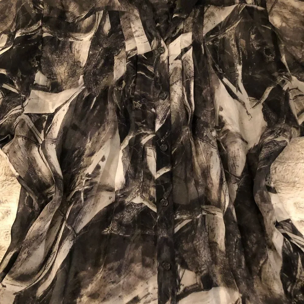 𝅺: : ROBERT RODRIGUEZ Sheer Short Sleeve Tunic or Dress Style Long Blouse : : - Picture 7 of 14